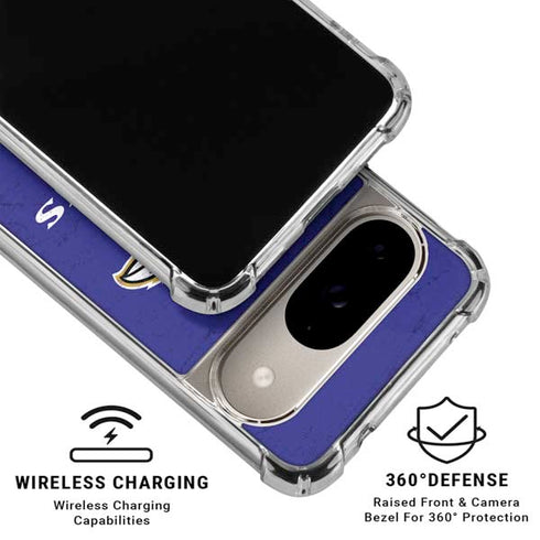 NFL Baltimore Ravens Distressed Google Pixel 10 Clear Case